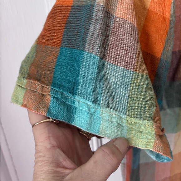 Men’s Tommy Bahama Short Sleeve Button Front Plaid 100%Linen Shirt Small - Picture 4 of 14